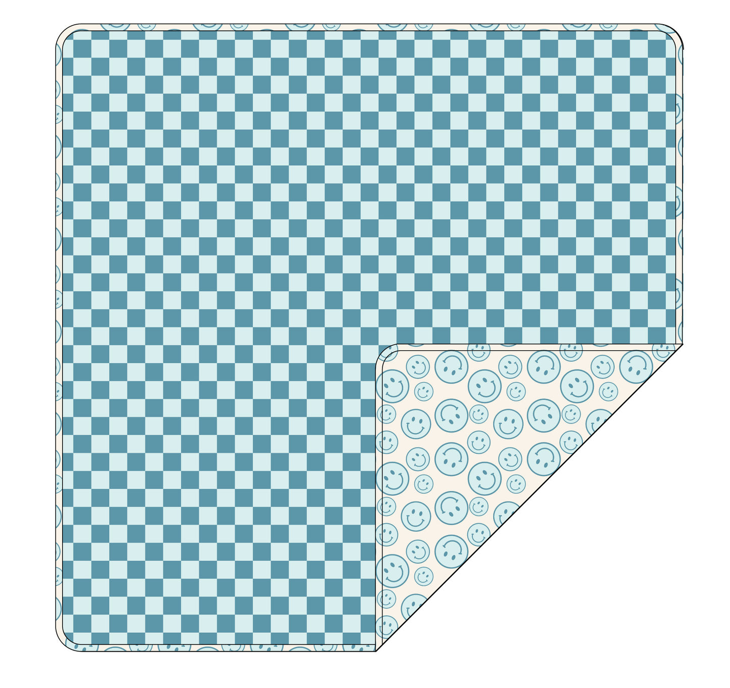 Honolulu Blue Checker x Feeling Blue - Blanket