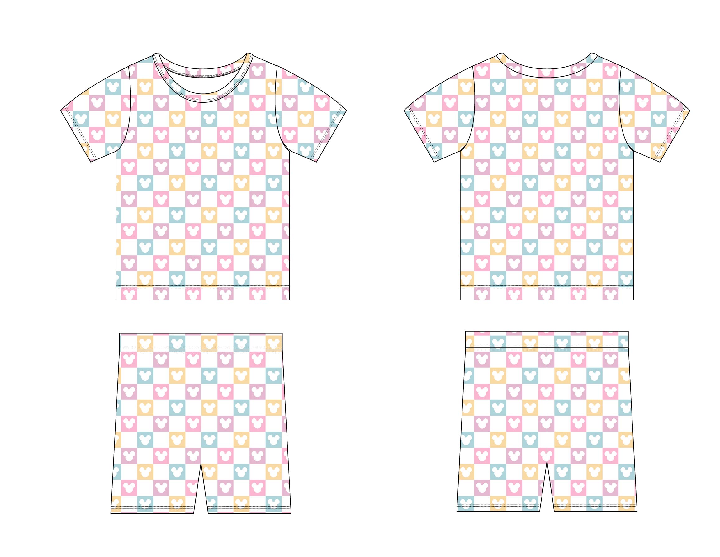 Summer Mouse Checker - Short Set