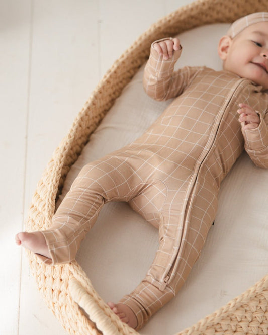 Cinnamon Cider Grid - Zip Romper