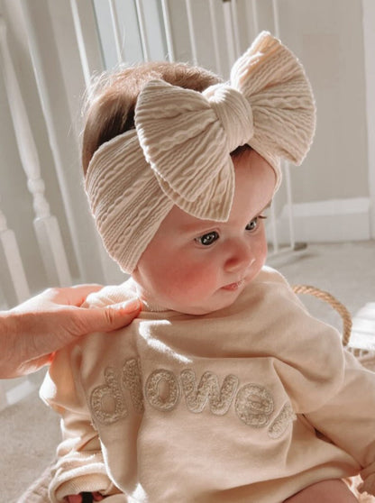 Luna + Luca Stretch Bow Headband - Cream