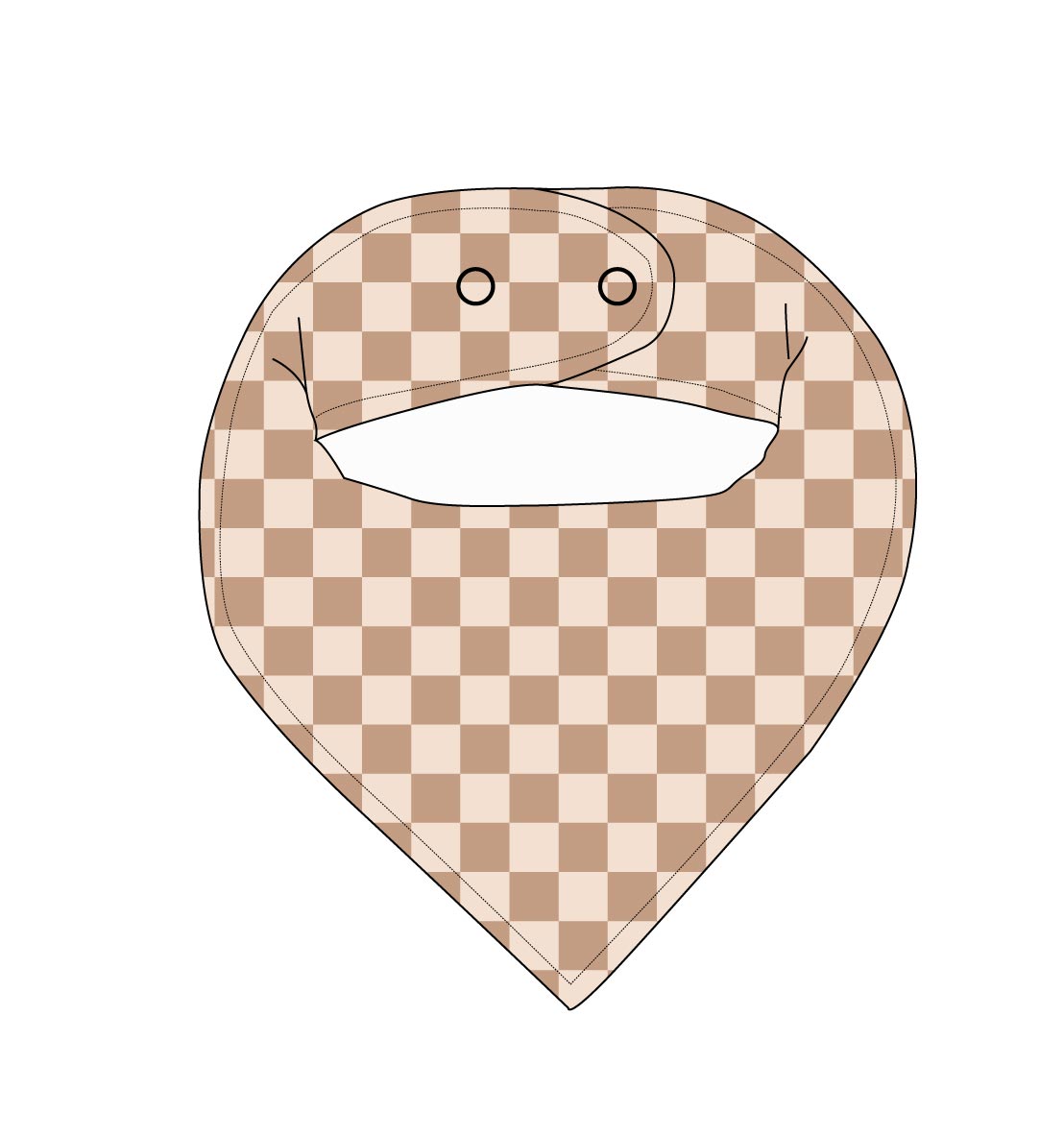 Beige Checker - Bib