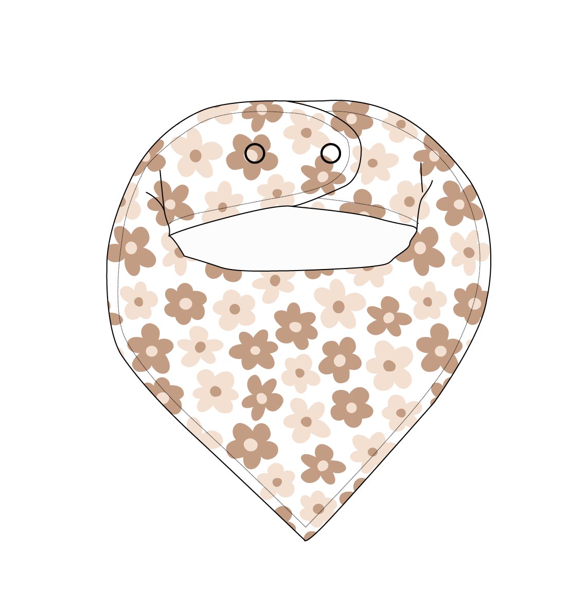 Sad Beige Daisy (new) - Bib