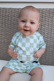 Green Checker - Pocket Short Set