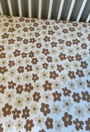 Sad Beige Daisy - Crib Sheet