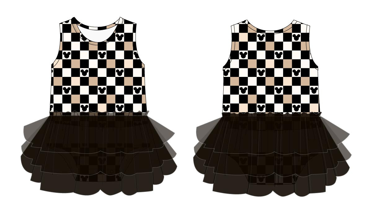 Mouse Checkers (black) | Tutu Bodysuit Dress