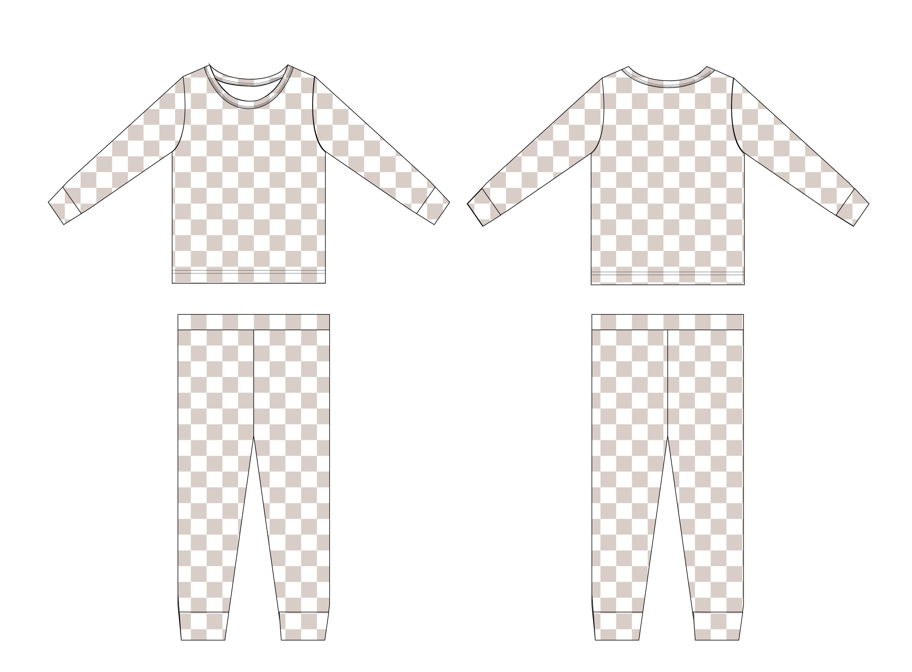 Nude Checker (ribbed) - Set