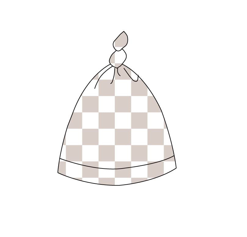 Nude Checker (ribbed) - Top-knot hat