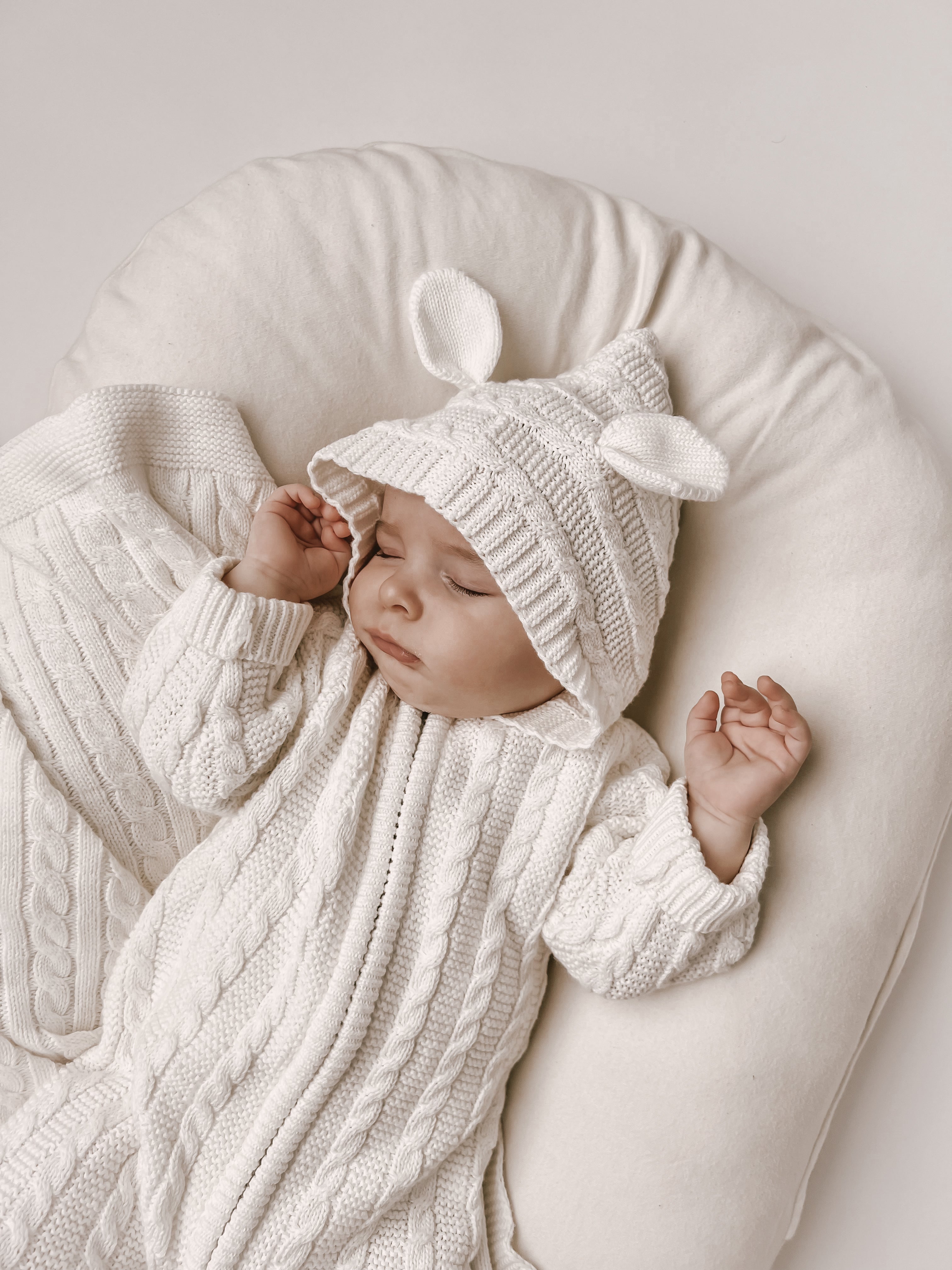 Luna + Luca Baby Bear Jumpsuit - White