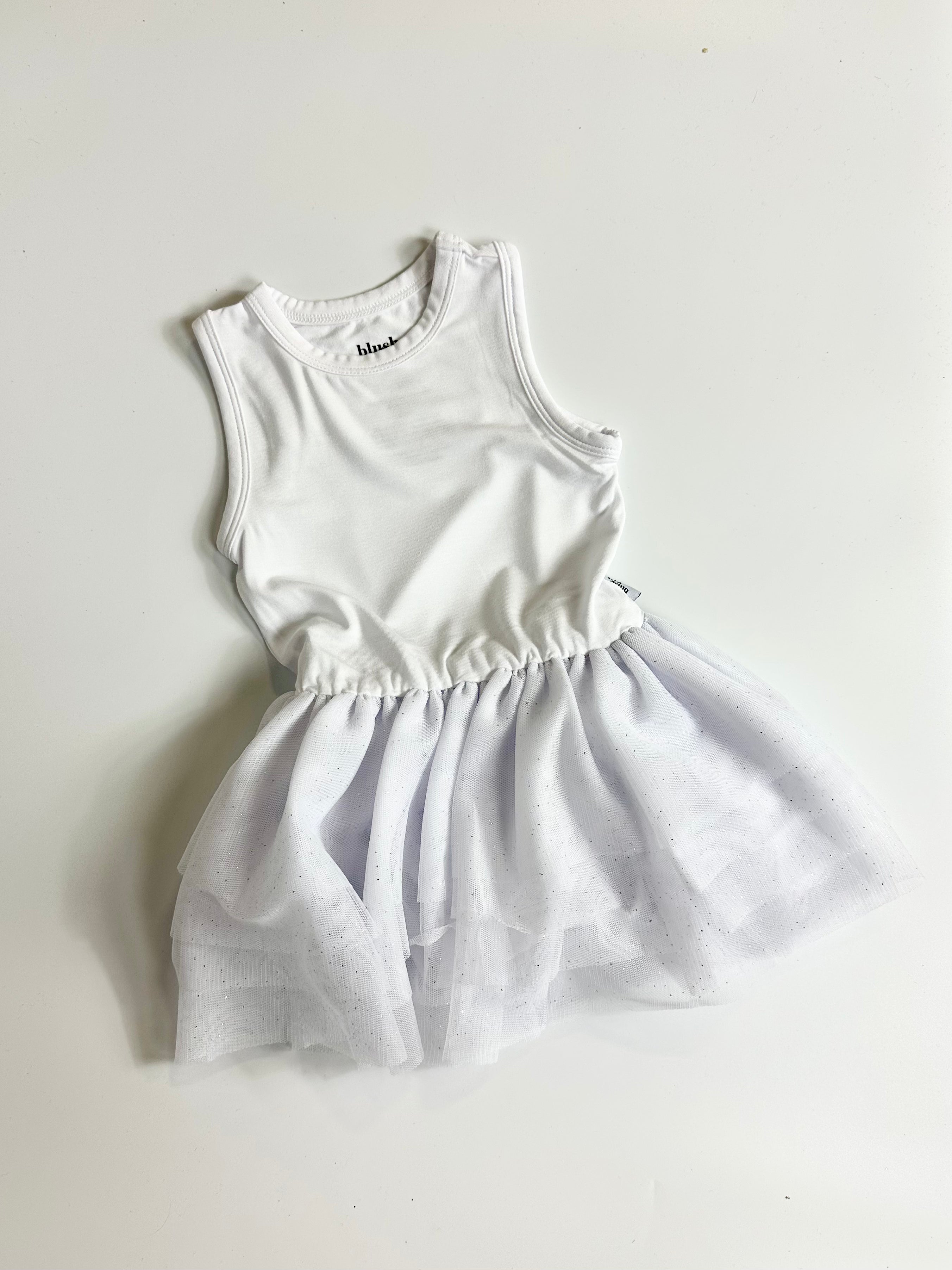 Solid White - Tutu Bodysuit Dress