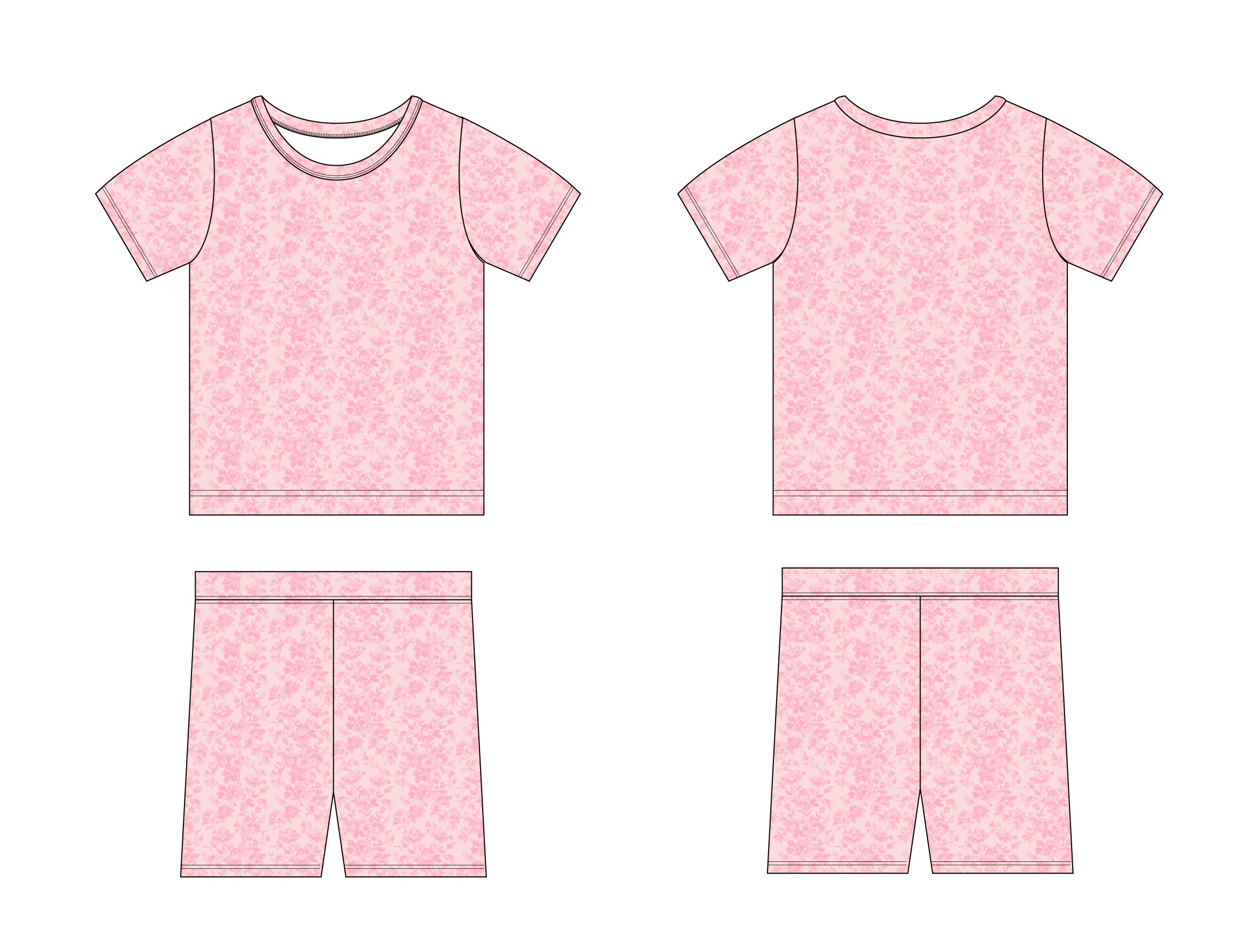 Pink Toile - Short Set