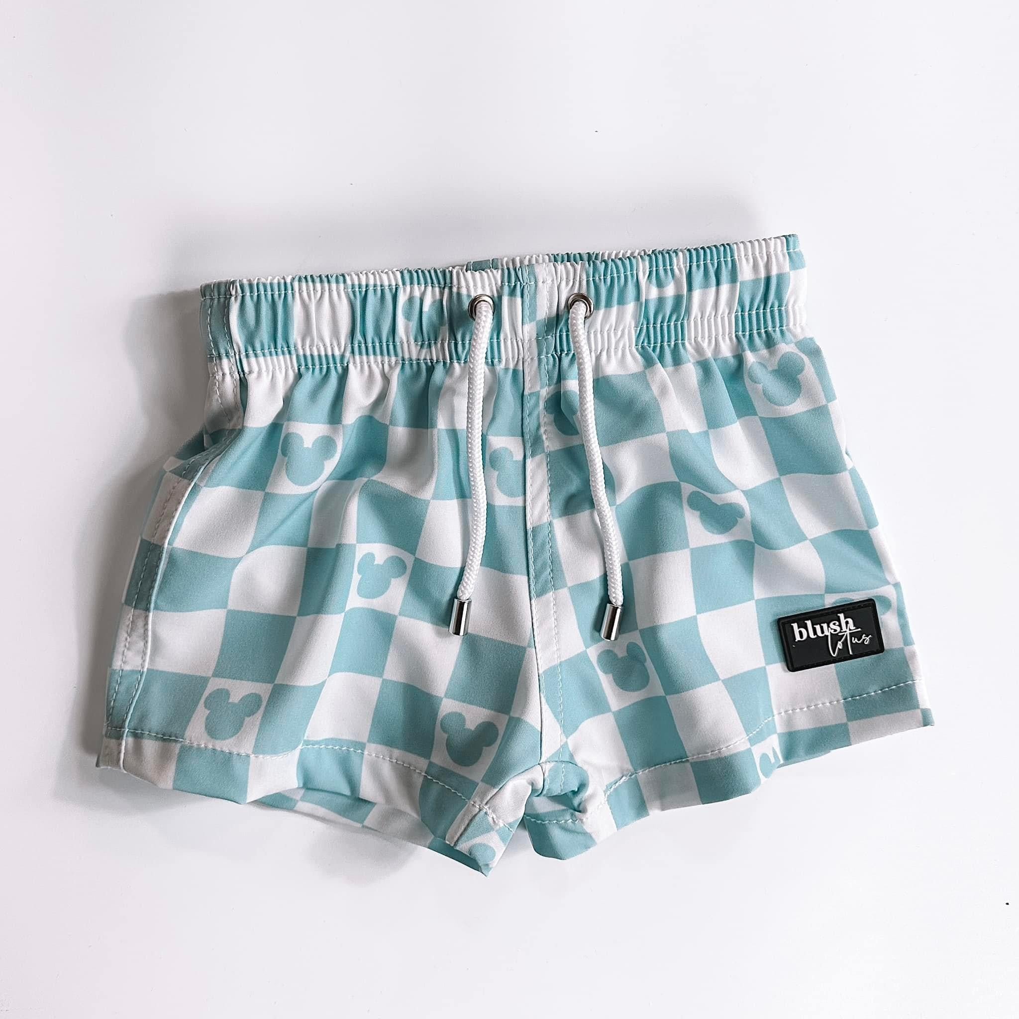 Coastal Blue Mouse Checker Swim Shorts