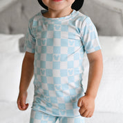 Beach Blue Mouse Checker - Short Set