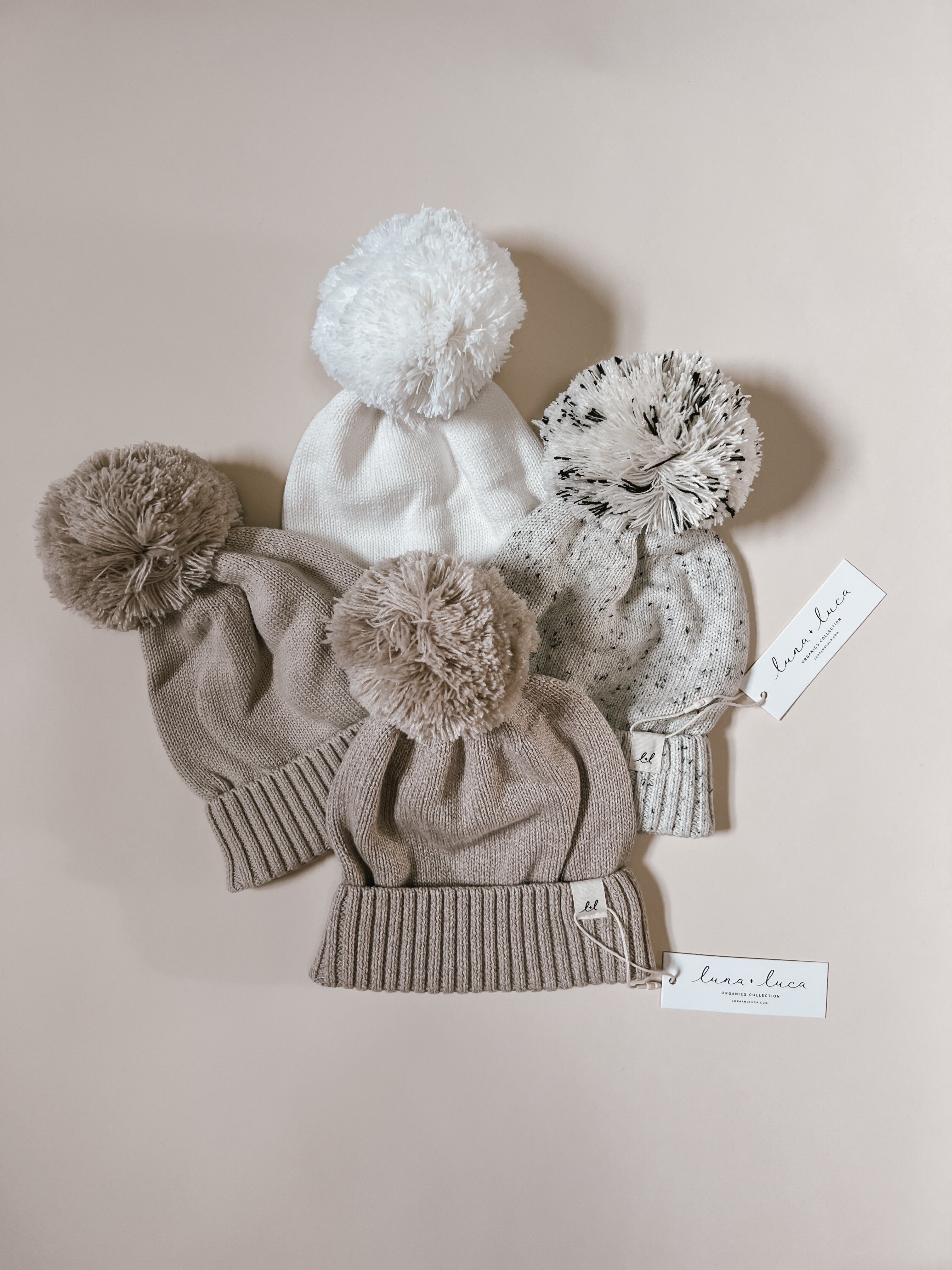 Luna + Luca Pom Beanie - White