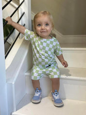 Green Checker - Pocket Short Set