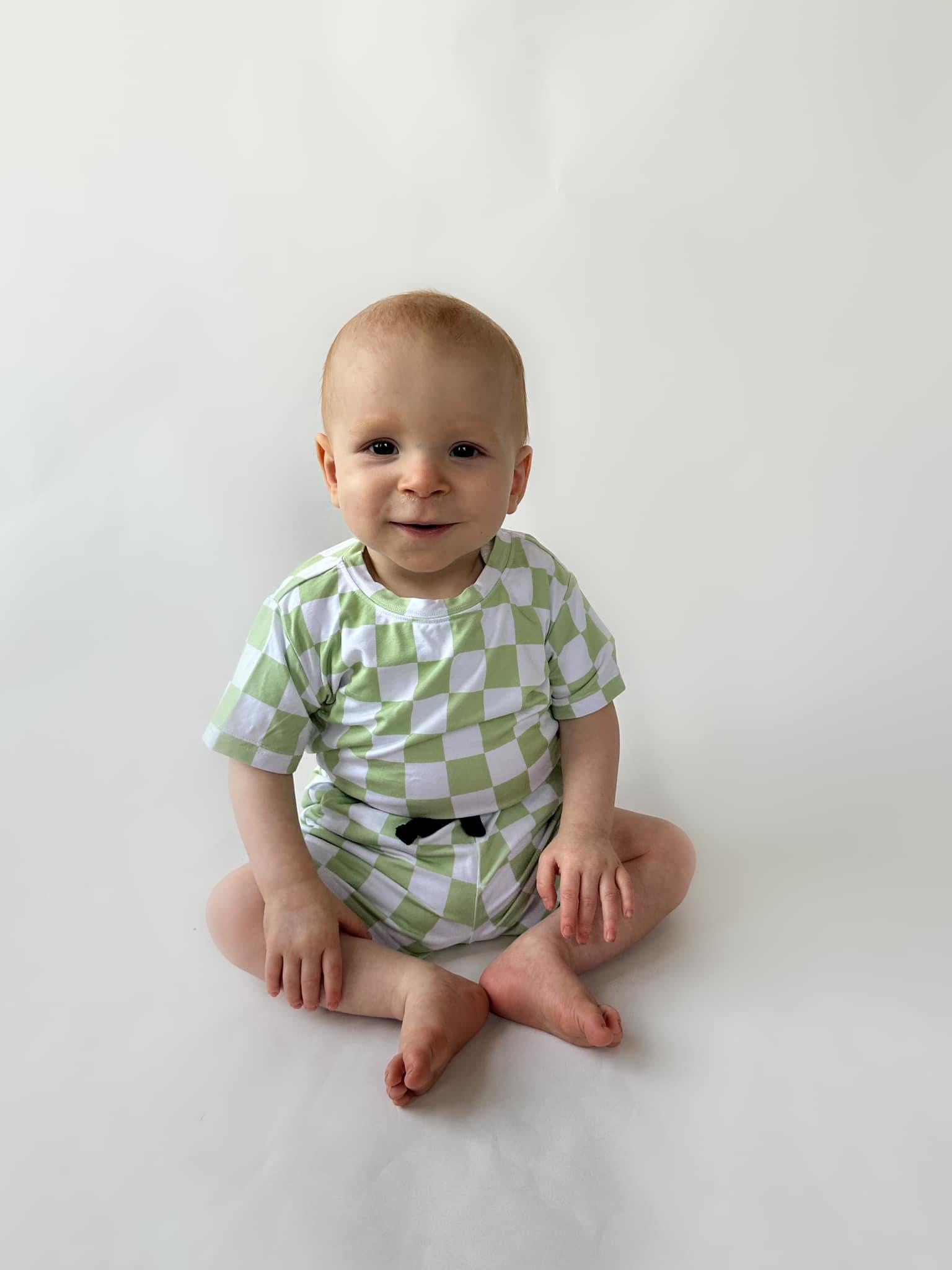 Green Checker - Pocket Short Set