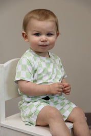 Green Checker - Pocket Short Set