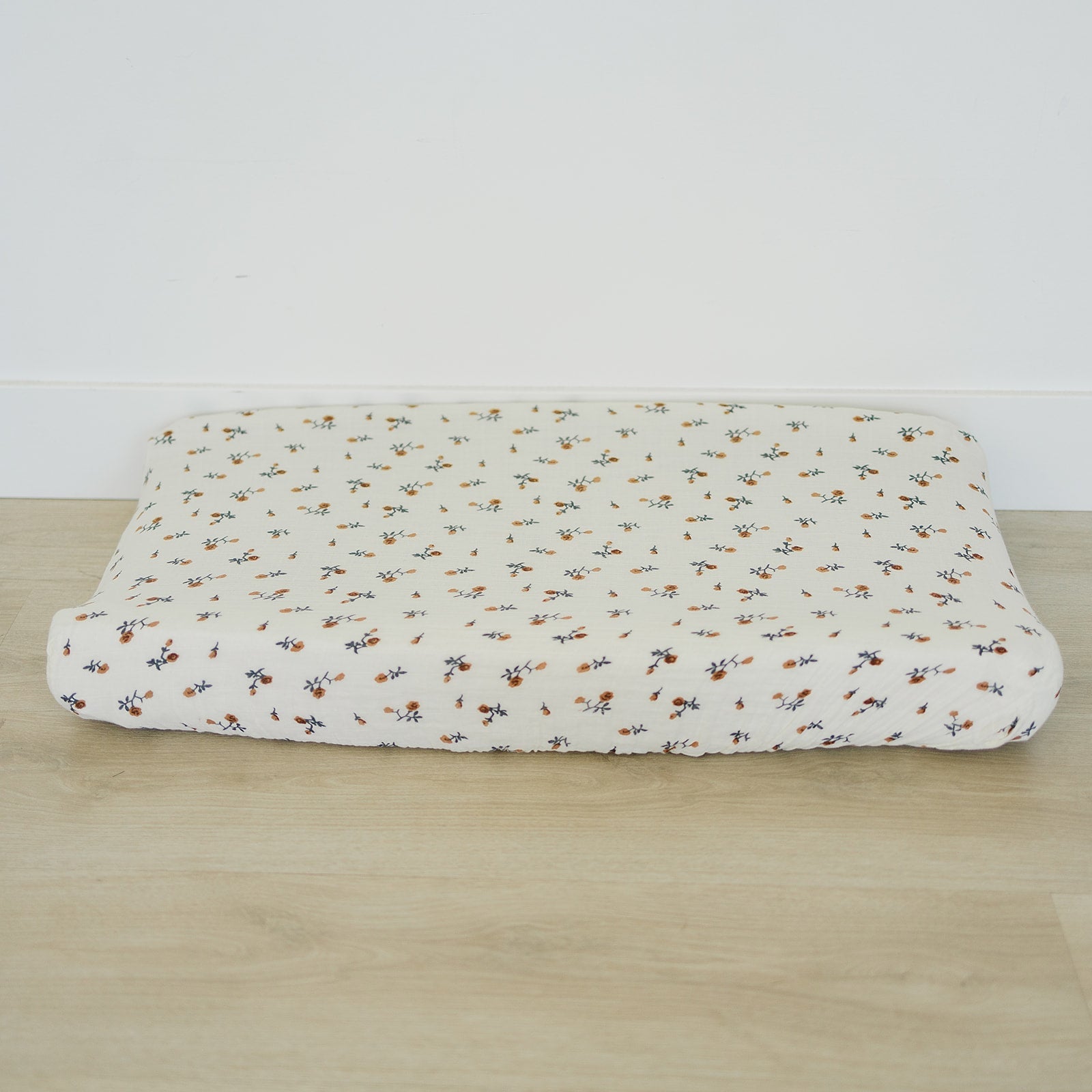 Cream Floral Changing Pad Cover