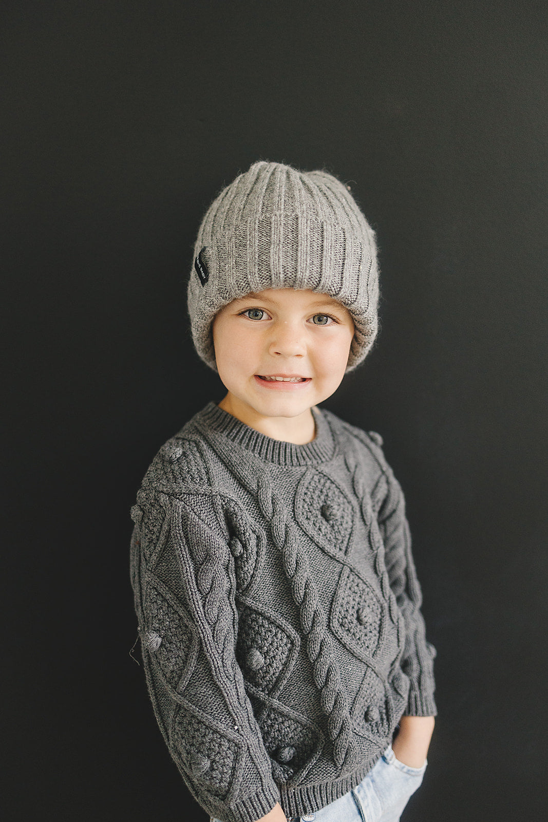 Grey Chunky Knit Beanie