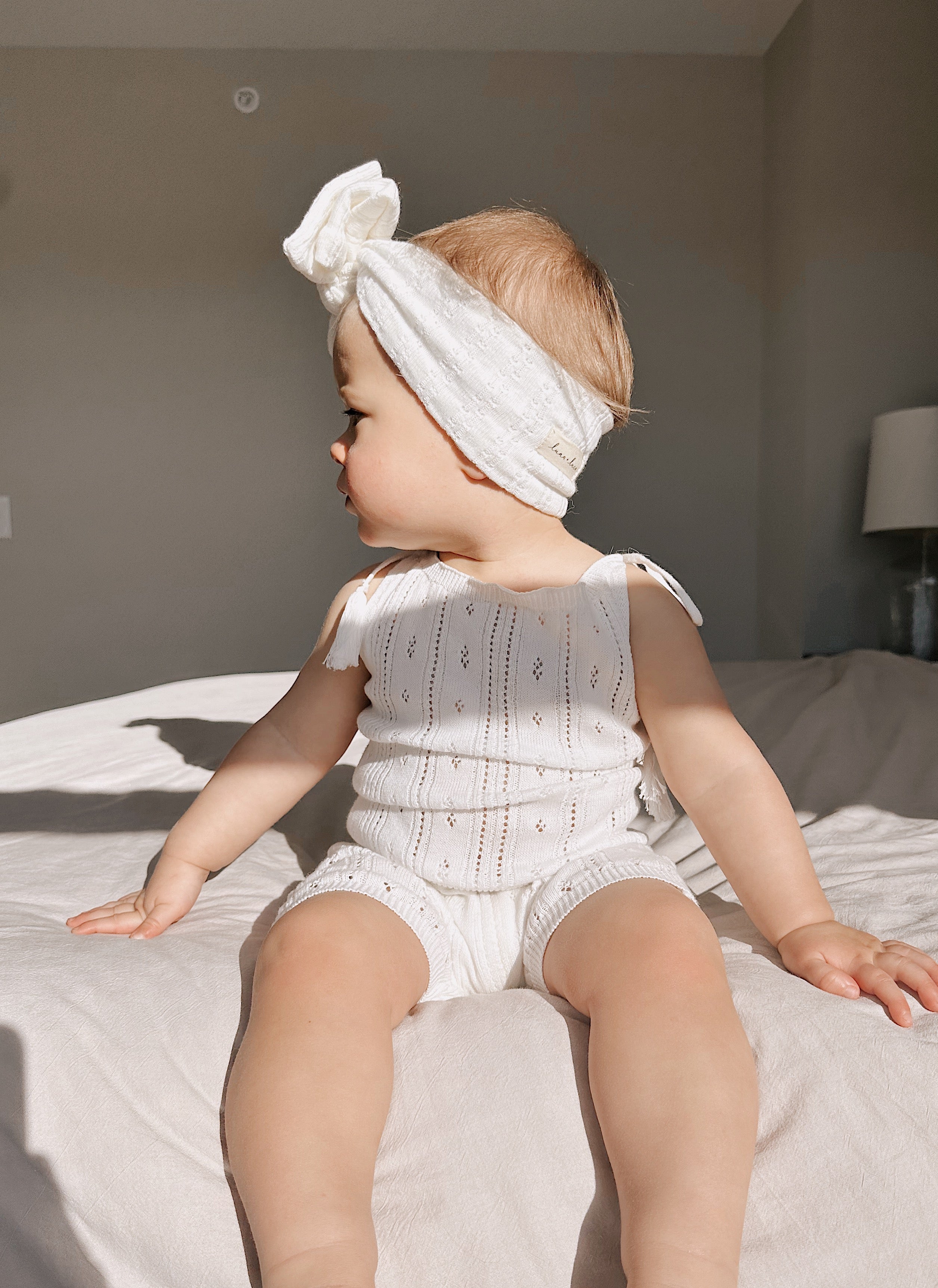 Luna + Luca Pointelle Romper - White