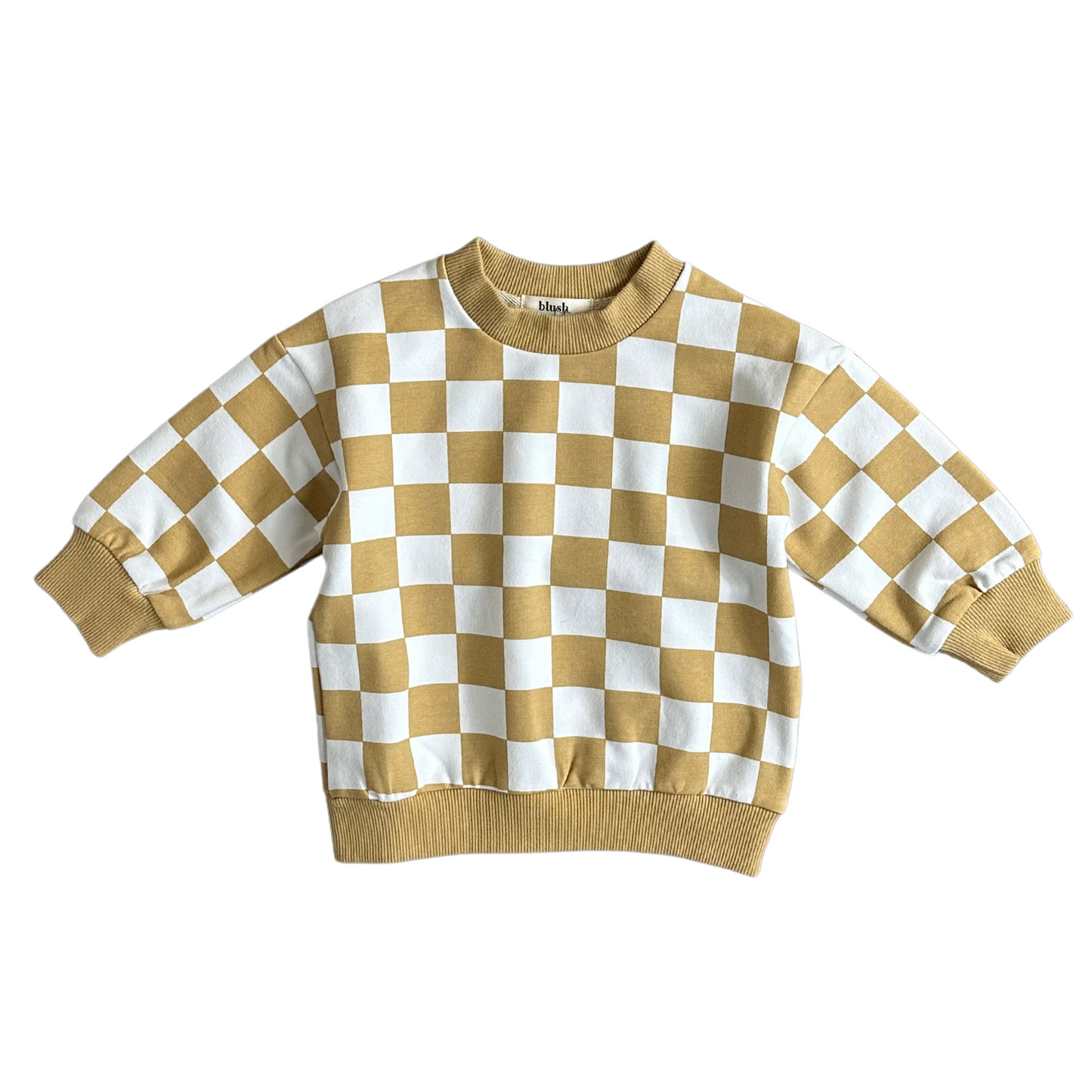 Checkered Sweatshirt - Latte