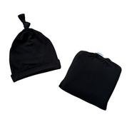 Black - Swaddle Set (headband or hat)