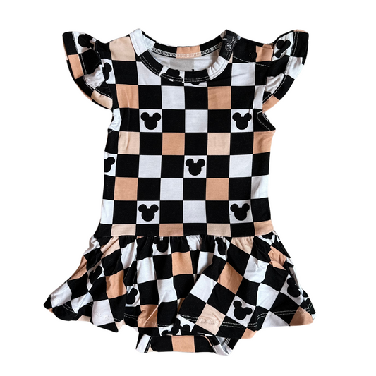 OBS • Mouse Checkers (black) | Twirl Dress