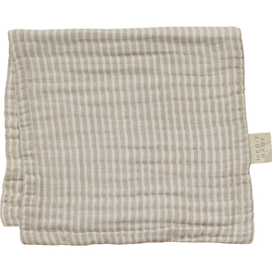 Taupe Stripe Muslin Burp Cloth