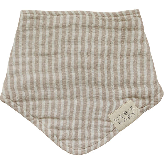 Taupe Stripe Muslin Bib