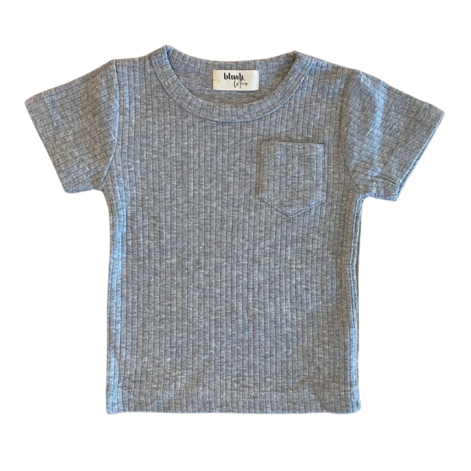 Ribbed Pocket Tee - Heather Gray